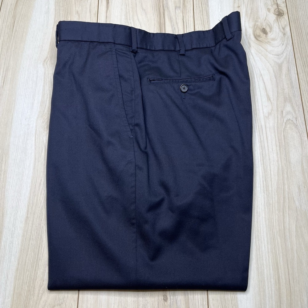 Brooks Brothers 1818 Madison Fit Pants Men Size 40x26 Blue Wool Pants - Picture 15 of 15